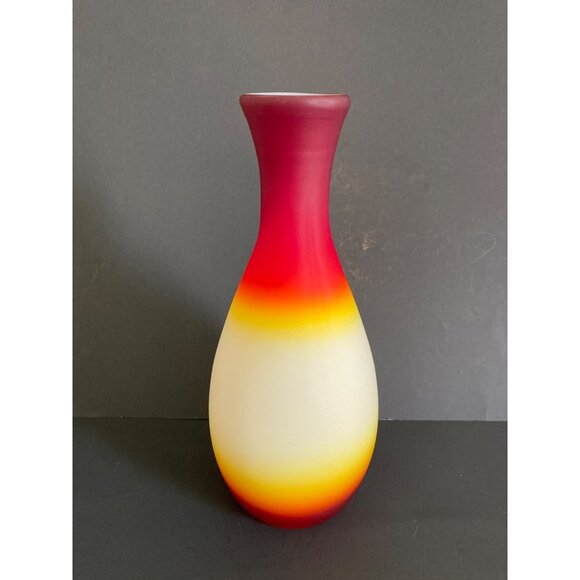 Vintage Imperial Art Glass Peach Blow Vase Cadmium GLOWS - Picture 3 of 9